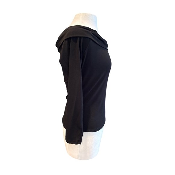 Black Off-The-Shoulder Long Sleeve Top By 1.State Size M Polyester & Spandex - Picture 4 of 8